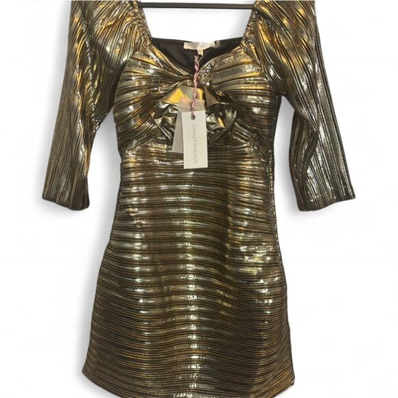 NWT LoveShackFancy Gold Mini Dress 6 - Picture 4 of 12